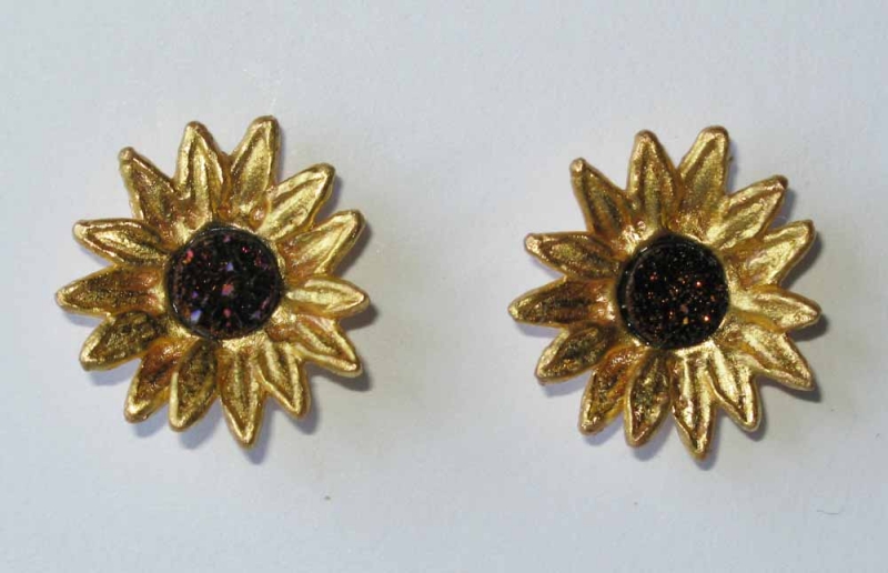 Sunflower Druzy Earrings